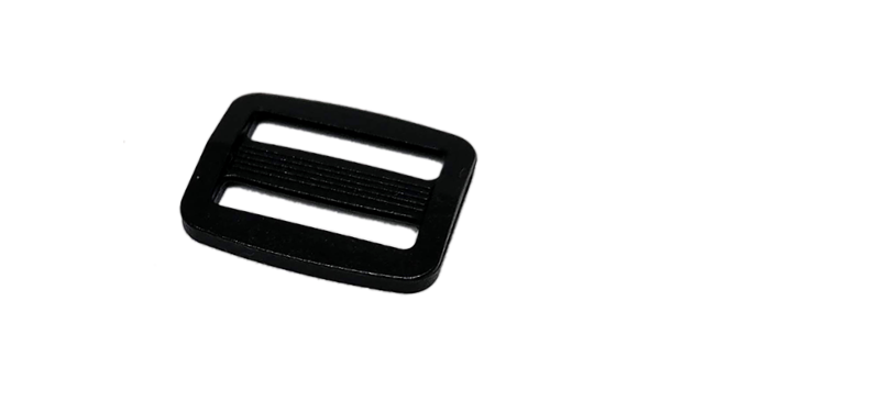 Buckle tri-glide 20mm, Black, Plastic