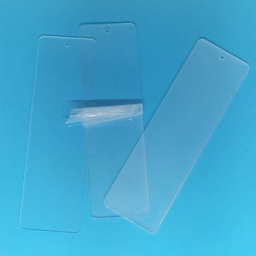  Perspex Bookmark Tag, Round Corners, 2mm, Clear 130 x 40 mm