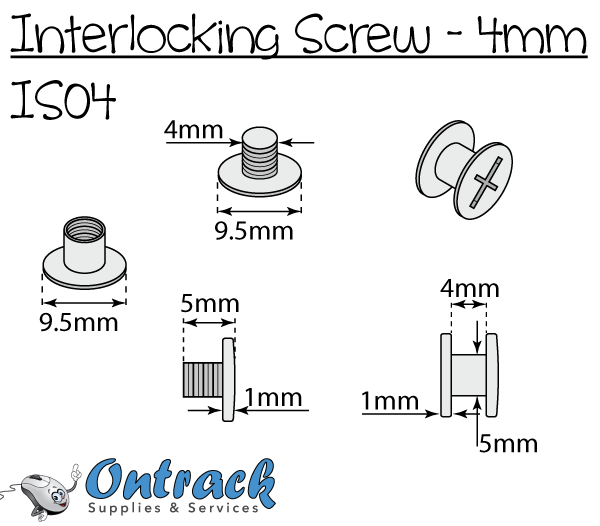 Interlocking screw 4mm Gold