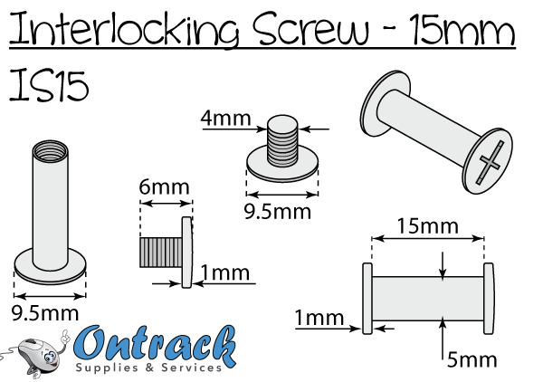 Interlocking screw 15mm